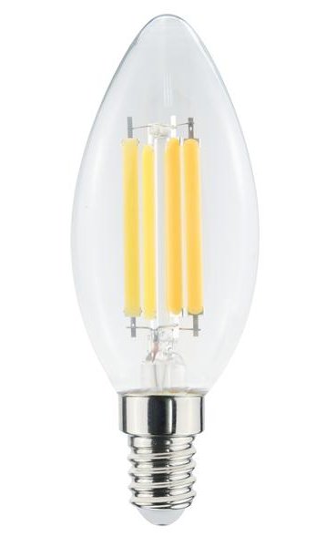 Lampada LED oliva/candela 6,5W E14 4000°K 320°
